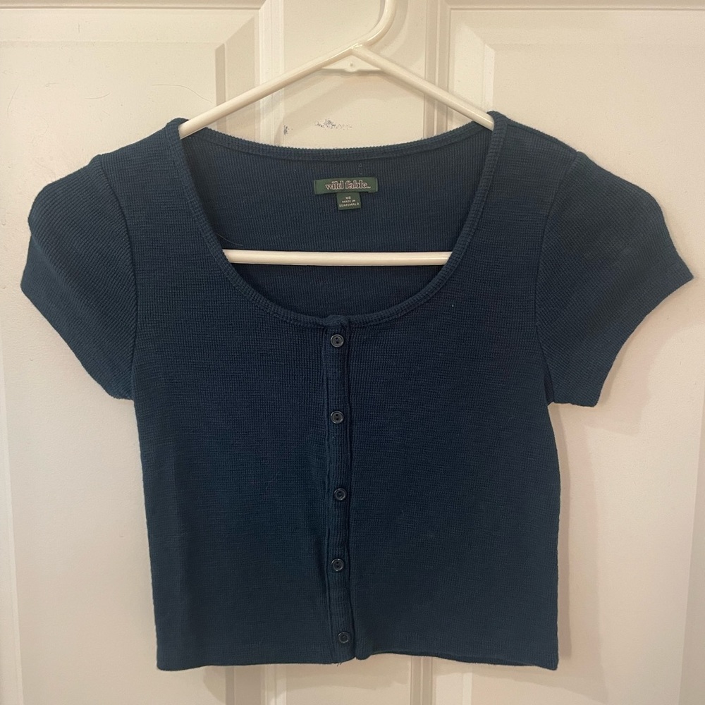 Wild Fable Blue Green Crop Top